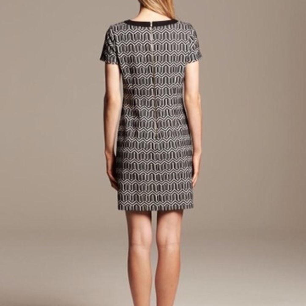 Banana Republic Black and White Jacquard Dress  6